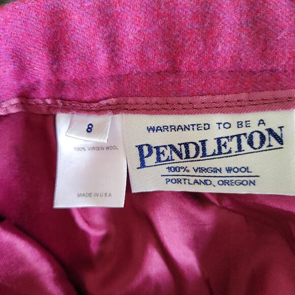 Pendleton Marled Virgin Wool A-Line Skirt Purple Classic Fall Winter Women 8 - Picture 9 of 10